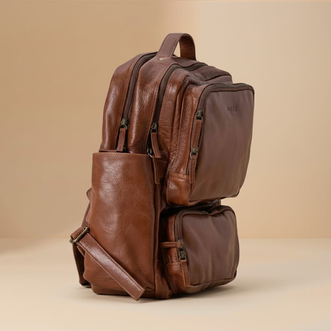 Archide Backpack: Handmade Full-Grain Leather Travel & Work