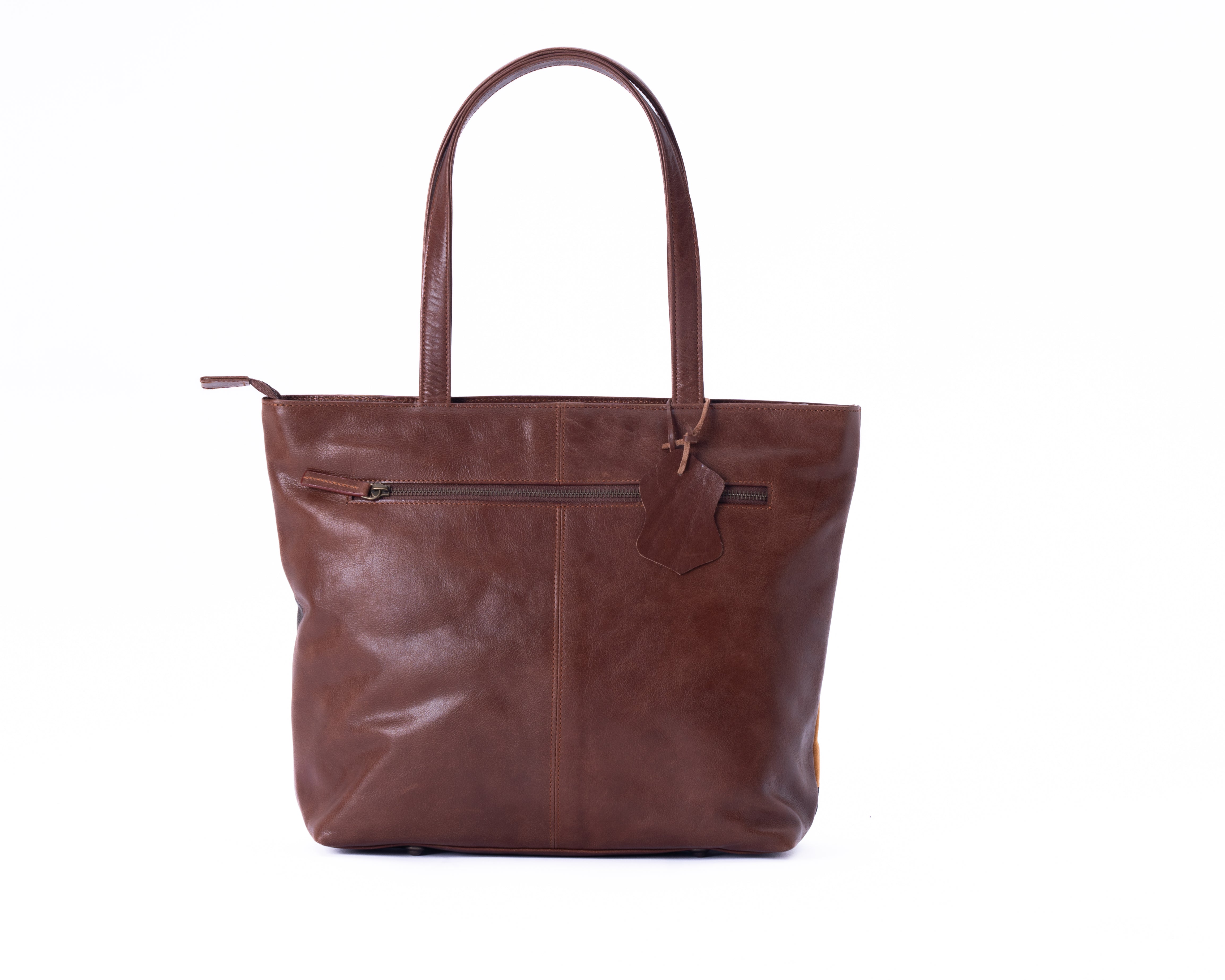 Backview of Scalehide leather tote bag