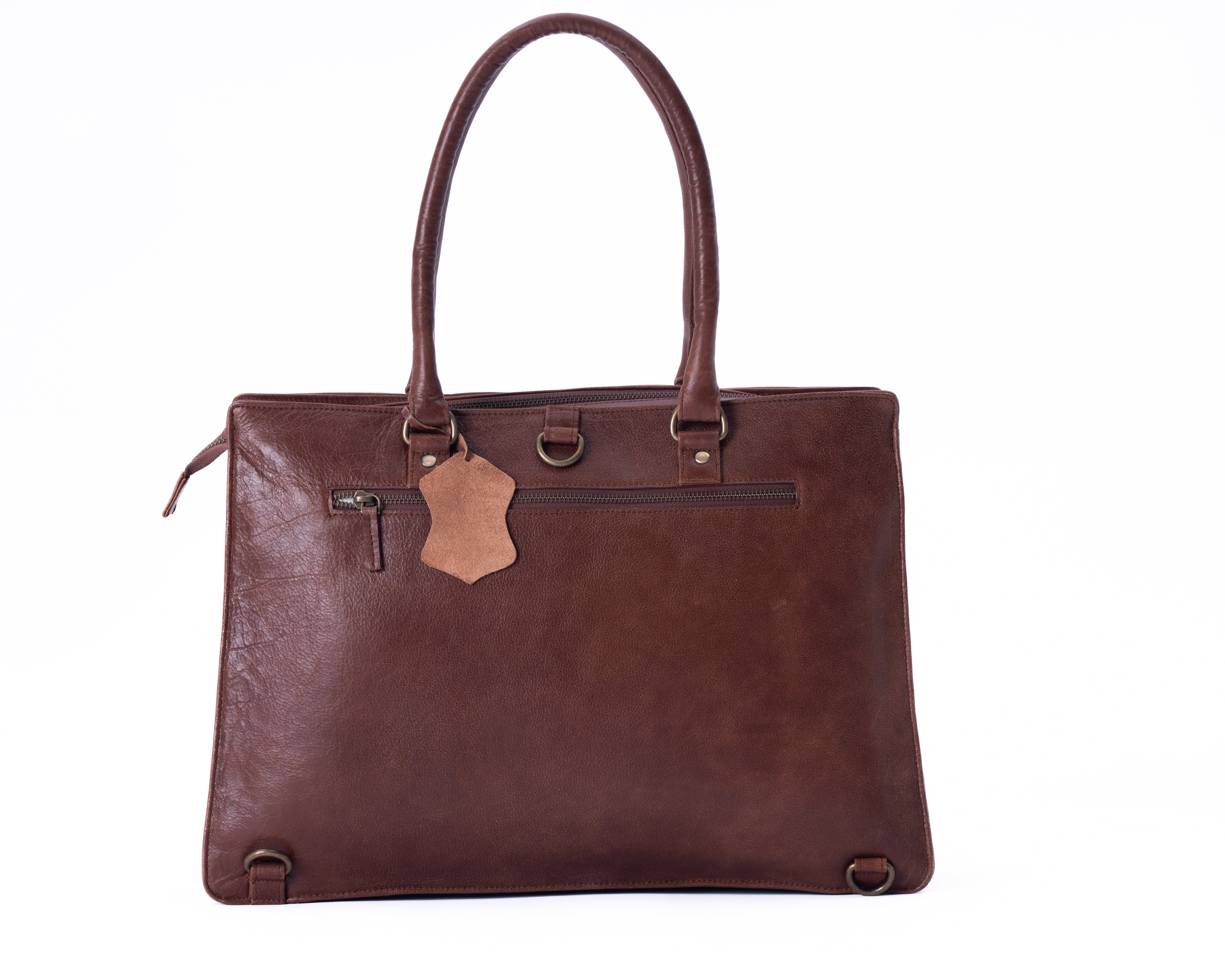 Close-up of hand-stitched detailing on Rosden tote bag