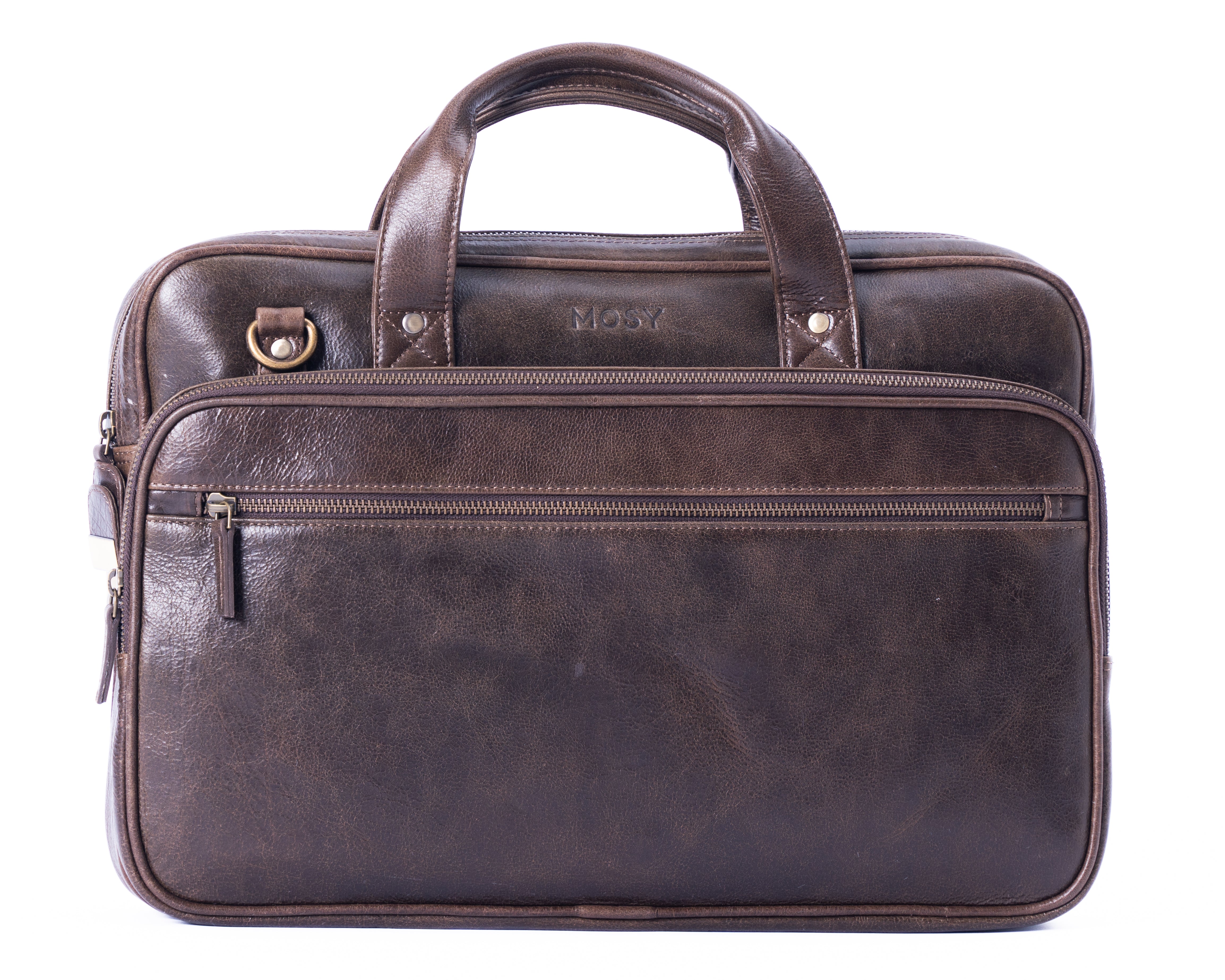 The Lockable Briefcase in premium full-grain leather