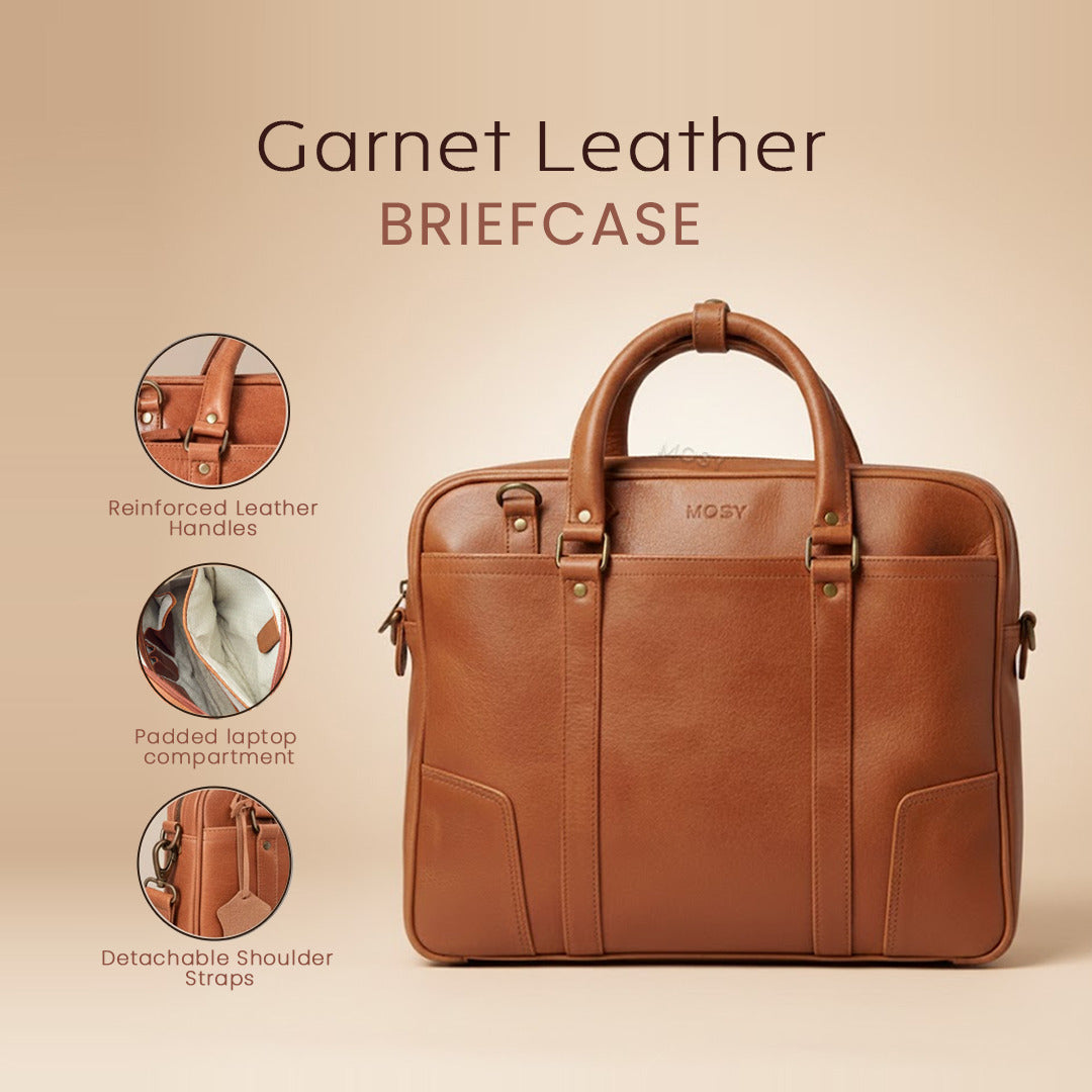 Garnet Leather Briefcase