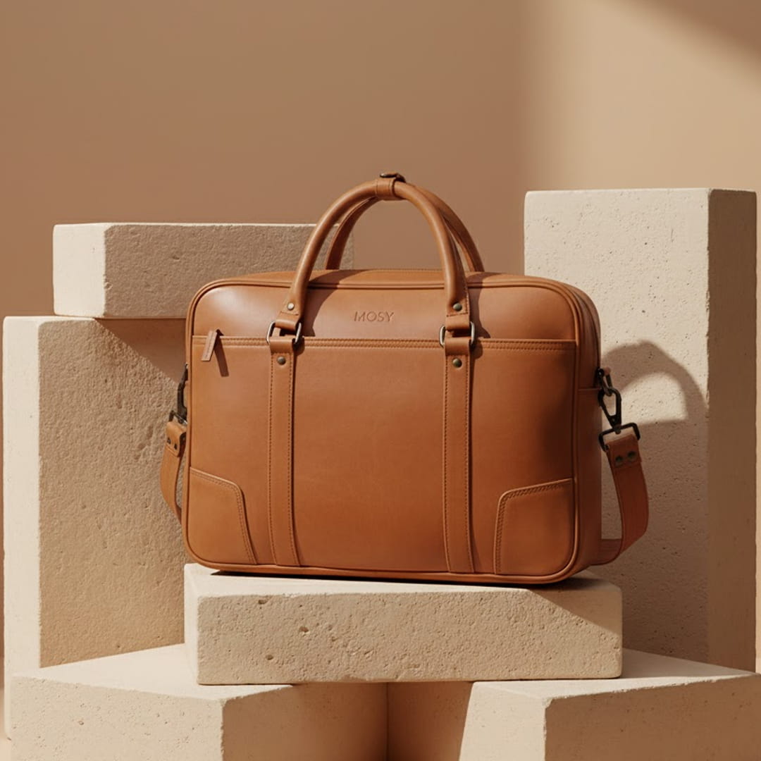 Garnet Leather Briefcase