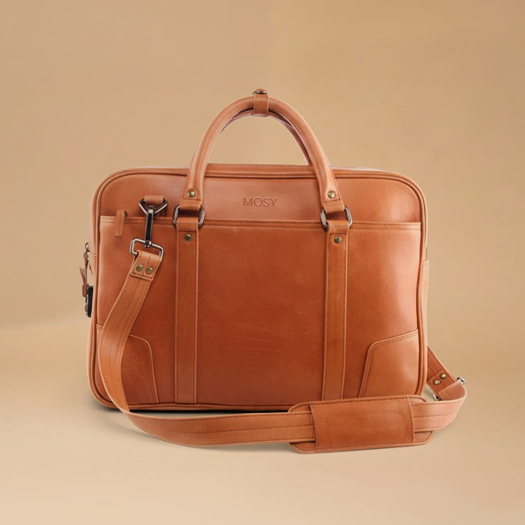 Garnet Leather Briefcase