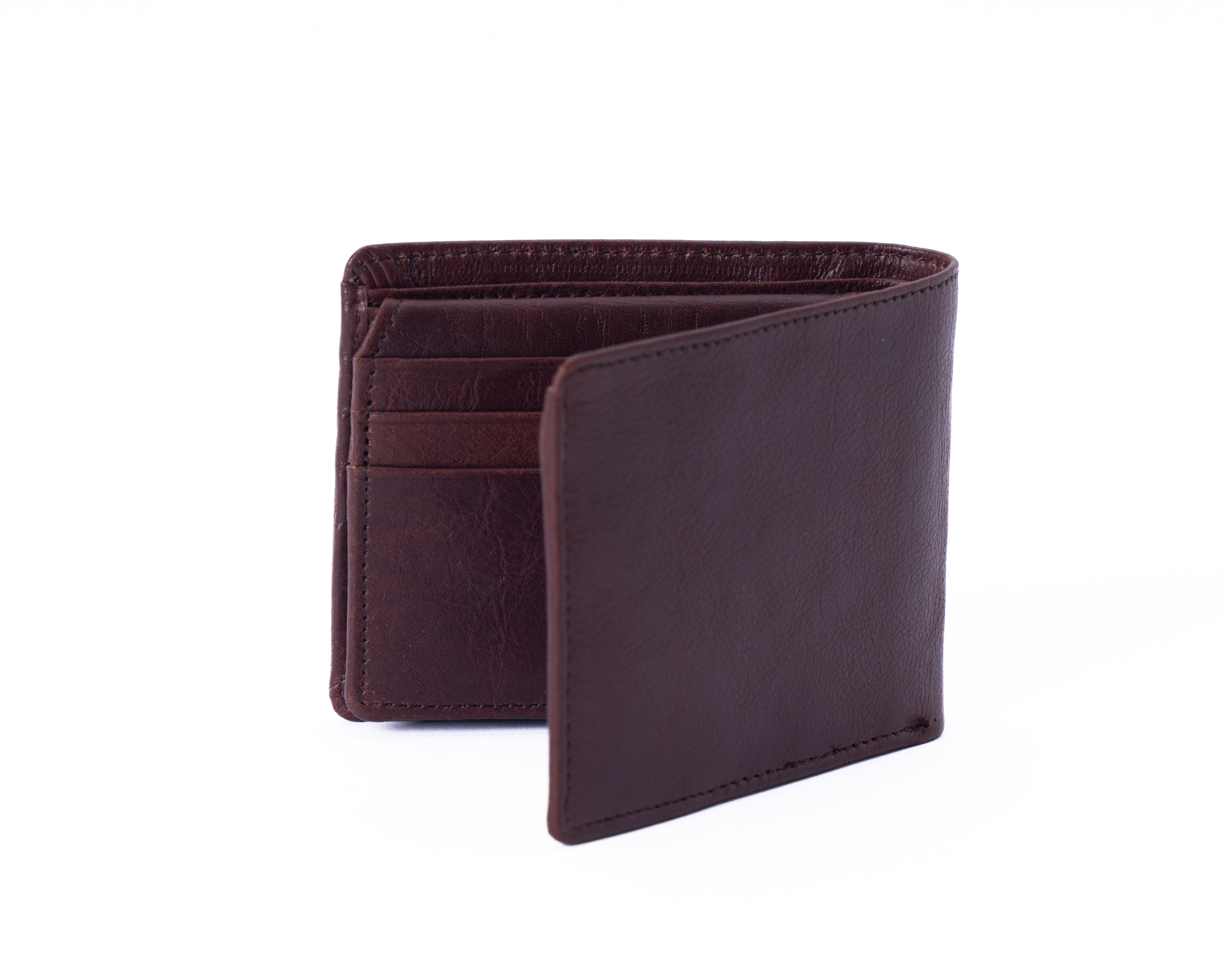 Leather texture and finish of Clarke mens trifold wallet