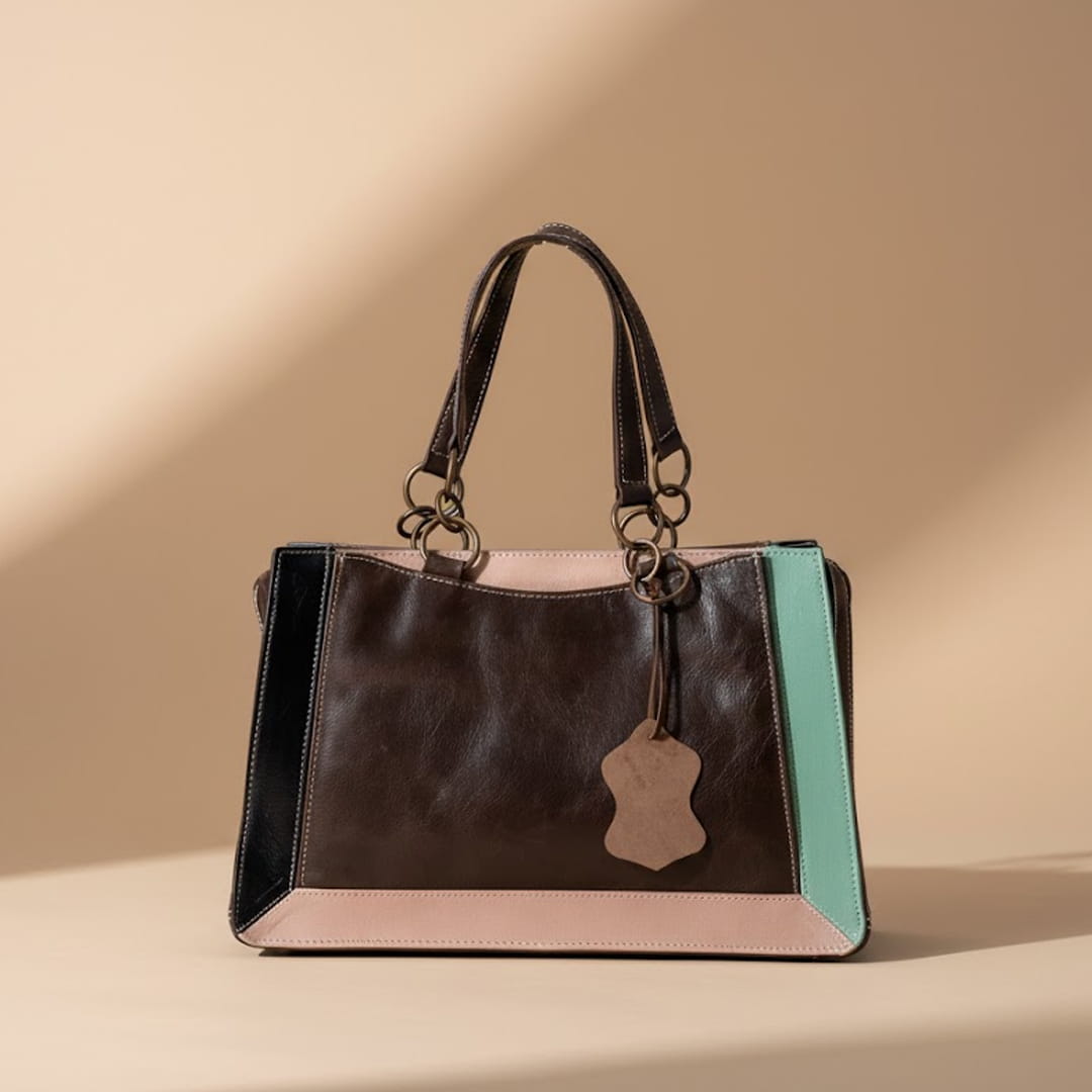 Palettegrain Leather Shoulder Bag