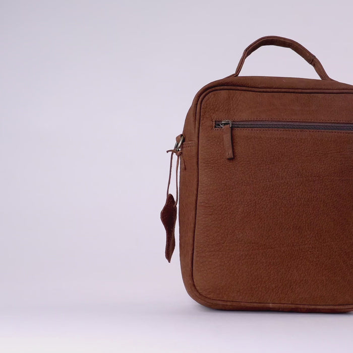 Video of leather crossbody bag