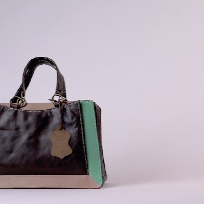 Video of leather shoulder bag