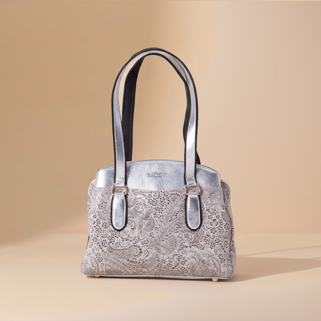 The Silver-Loom Satchel Bag | Handmade Leather Bag for Women