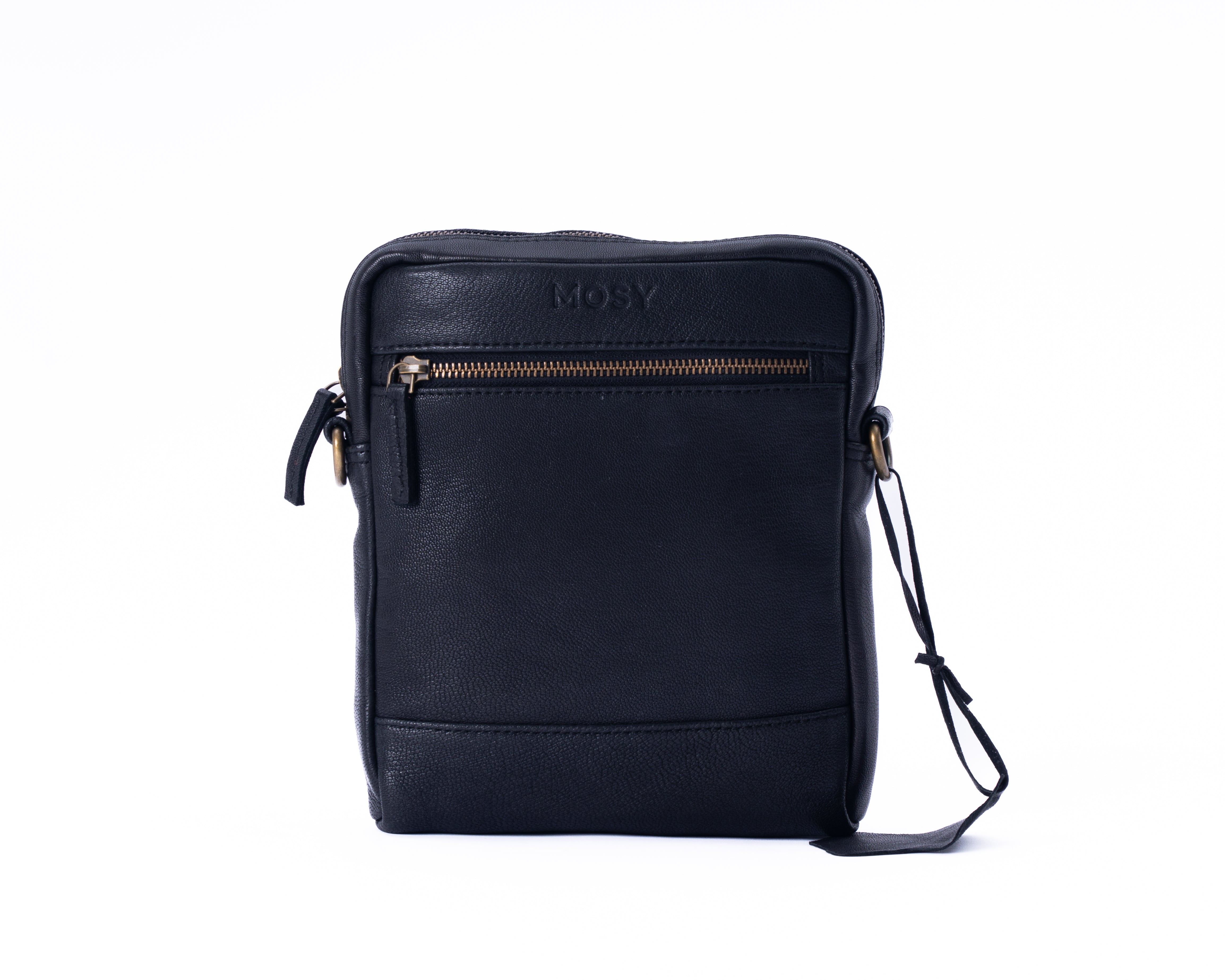 truegrain unisex leather crossbody bag with adjustable strap